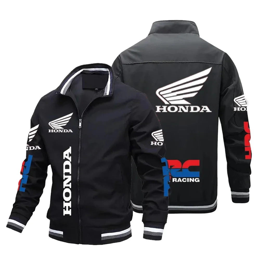 Dress to impress with the latest Honda Moto jacket. Designed for both style and functionality, this new jacket is perfect for motorcycle enthusiasts and fashion-forward individuals alike. -