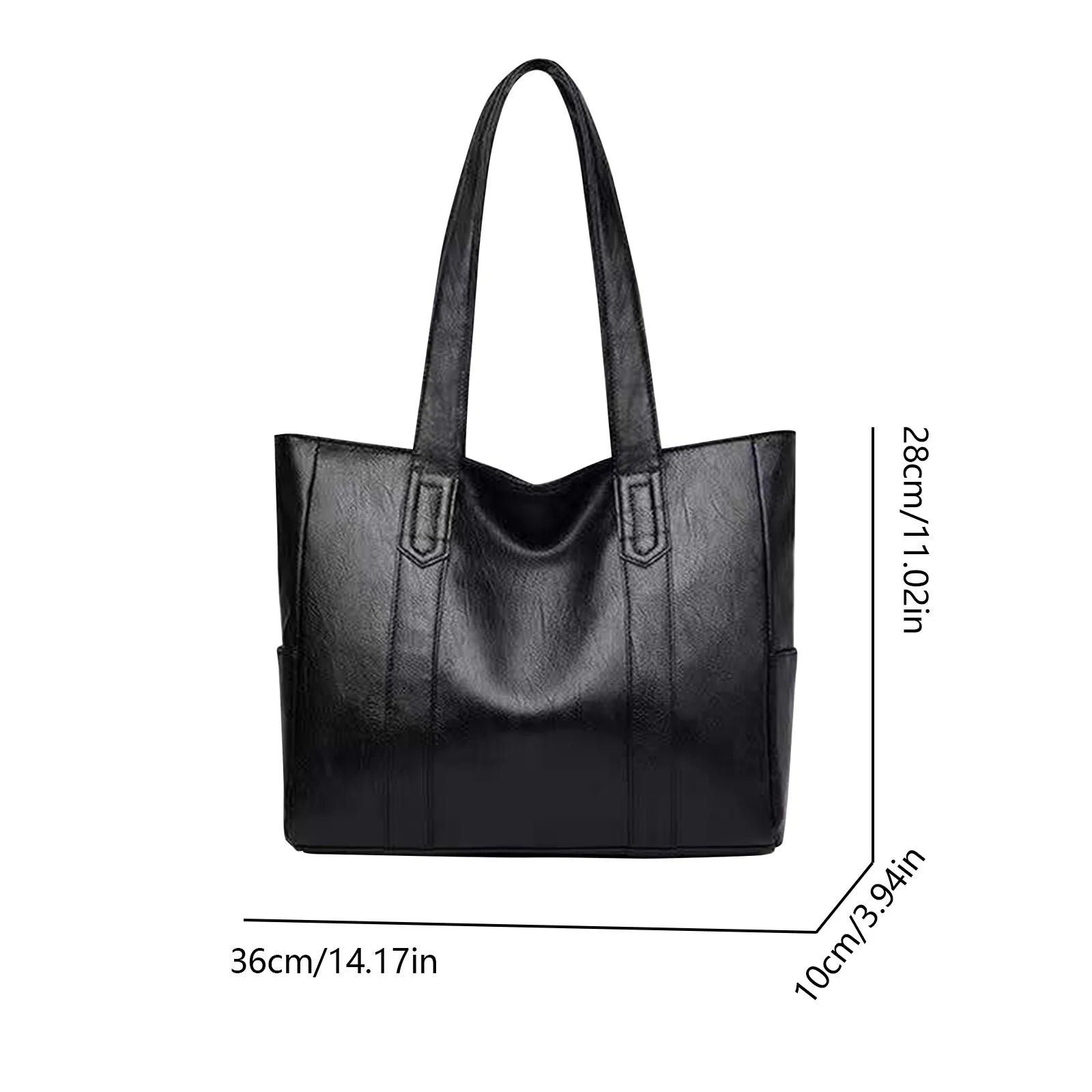 Carry all your essentials in style with this large capacity tote bag designed for women. The single shoulder handbag is crafted from soft leather, providing a chic and versatile accessory for any outfit. -