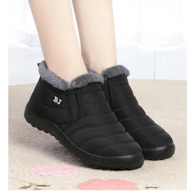 Women Boots Slip On Winter Shoes For Women Waterproof Ankle Boots Winter Boots Female Snow 2024 Black Femininas -