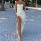 Satin Strapless Maxi Dress -