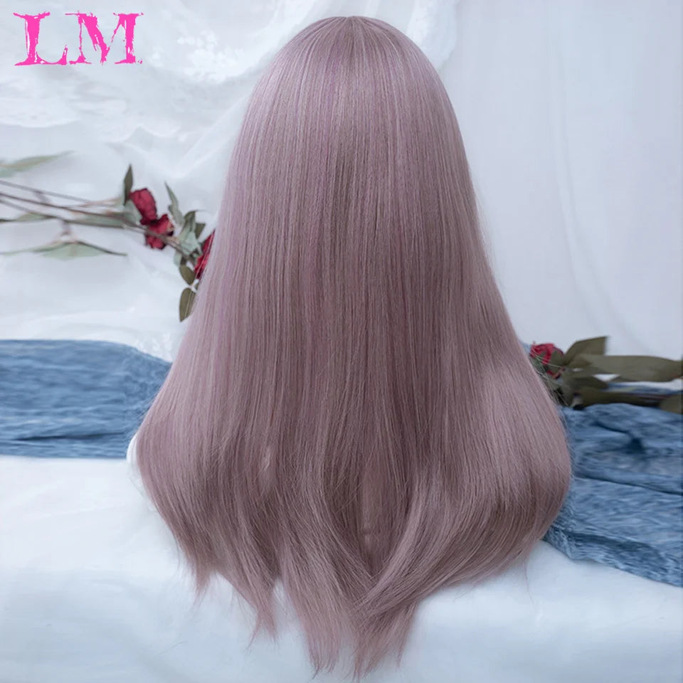 Elevate your style with this 38-inch long ombre brown, red, and blonde highlight straight lace front wig. Perfect for a chic and trendy look, this wig offers versatility and glamour for various occasions. -