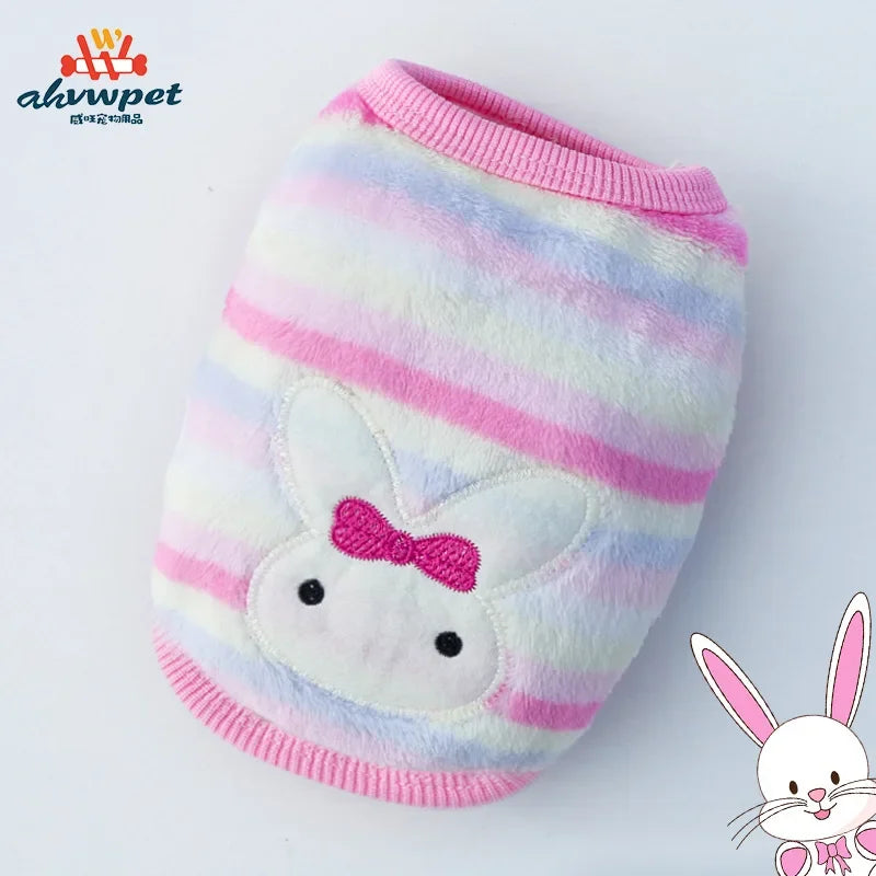 Keep your furry friend warm and stylish with this cartoon flannel vest—perfect for puppies, dogs, and cats to stay cozy and cute! -