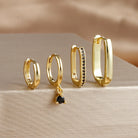 4PCS Luxury Gold Plated U-shape Hoop Earrings -