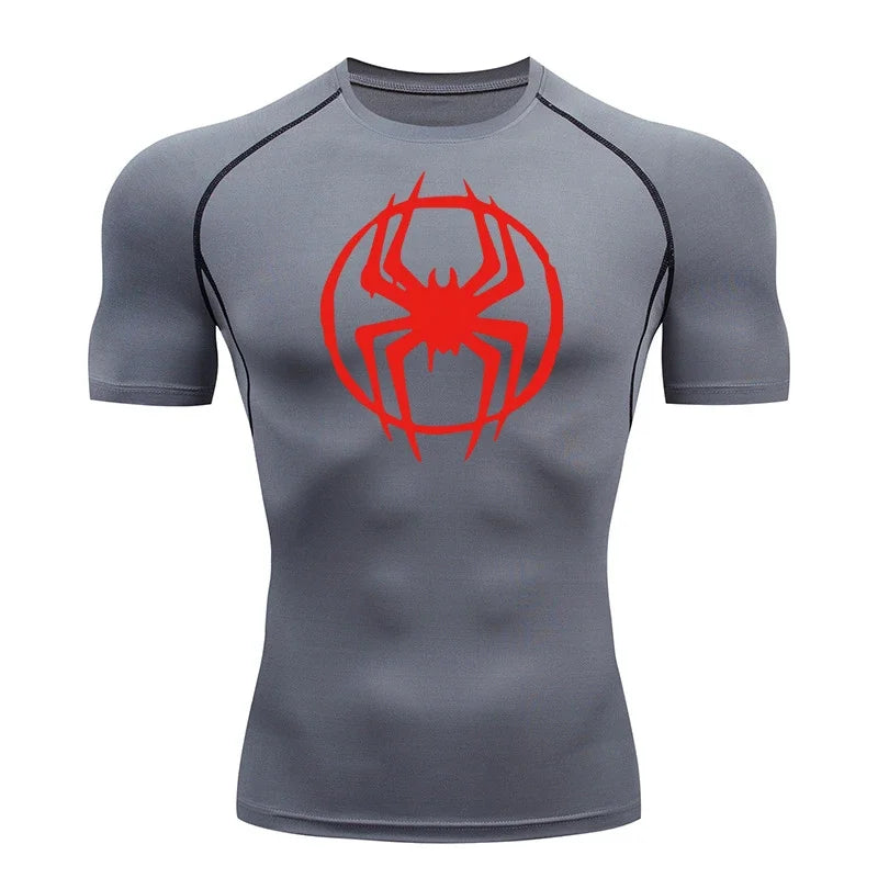 Men's Spider-man pattern compression shirt -