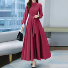 Women Long Sleeve A-line Dress -