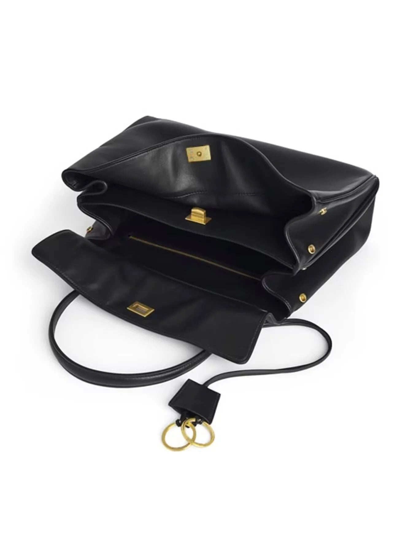 Elevate your style with this genuine leather women's tote bag. Featuring a distinctive gold buckle, this elegant handbag is perfect for commuting and adding a touch of sophistication to your look. -