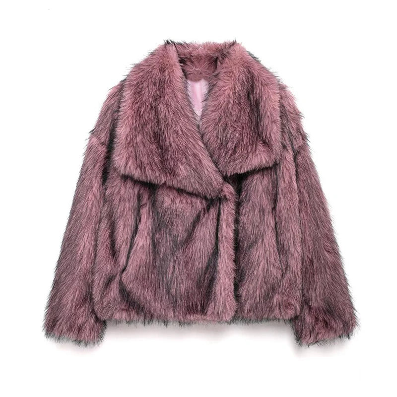 Fur Coat Plush Fluffy Women's -