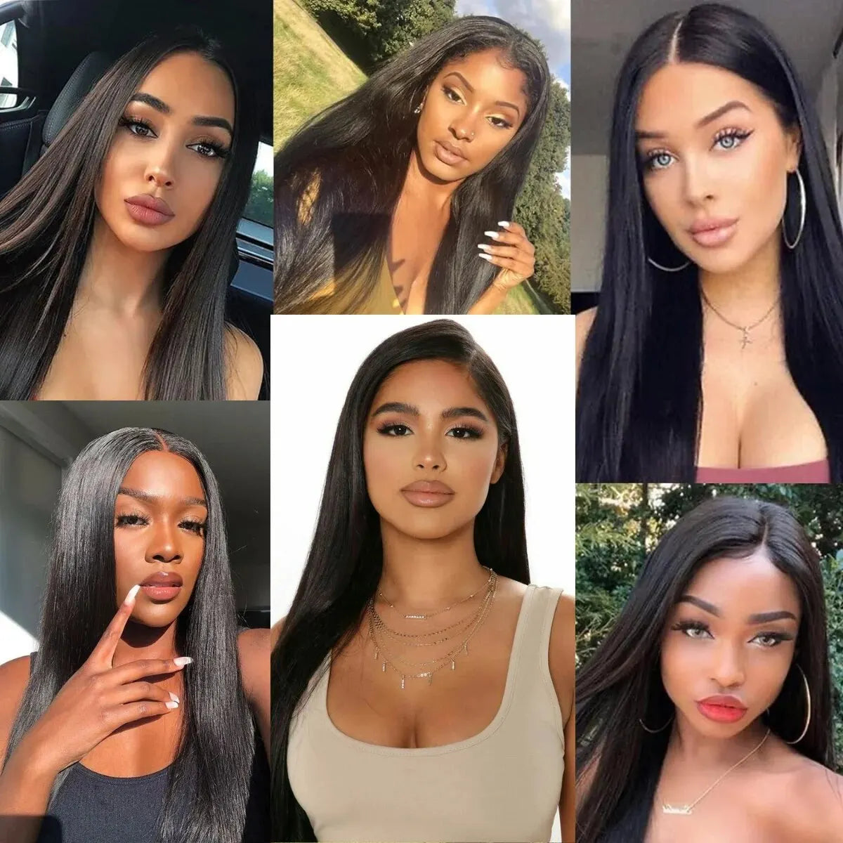 Long Straight Black Lace Front Wig Natural Black Pre Plucked HD Lace Front Wig Glueless Heat Resistant Fiber -