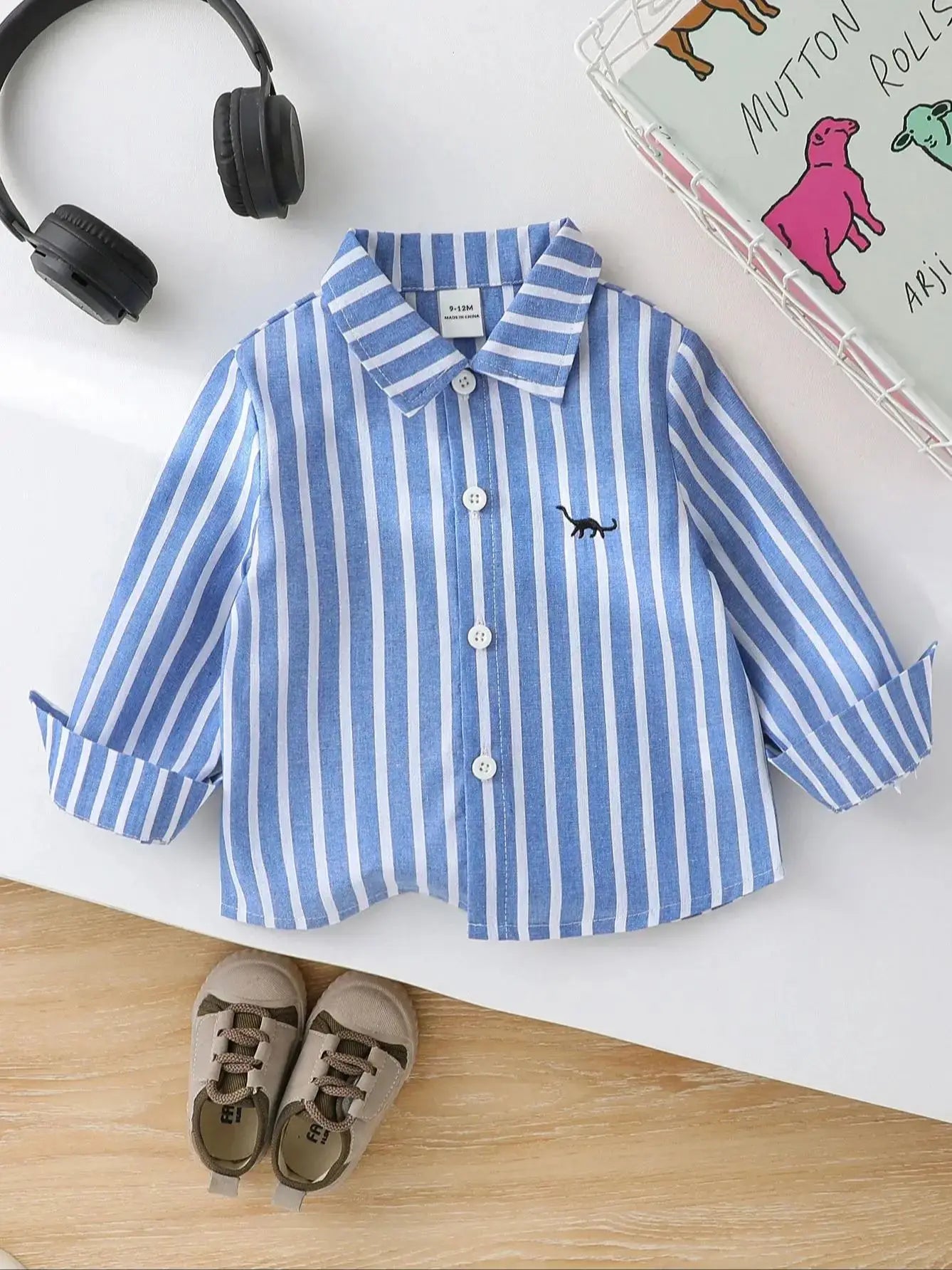 Spring Autumn Kids Baby Boys Clothes T-Shirt Toddler Striped Clothing Children Wears Infant Casual Blouse Clothes For 1-3Y -