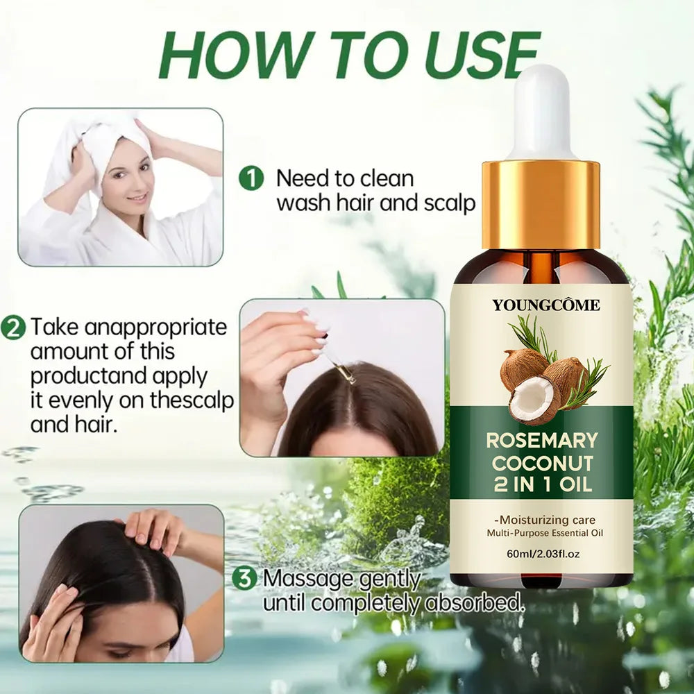 Rosemary Hair Oil Improve Hair Loss And Nourishes Strengthen Hair Roots Scalp Treatment Hair Care -