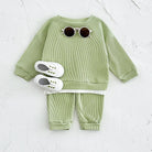 Dress your little one in comfort with this new baby clothes set—featuring a loose waffle cotton tracksuit perfect for kids on the move 0-3 Years Old -