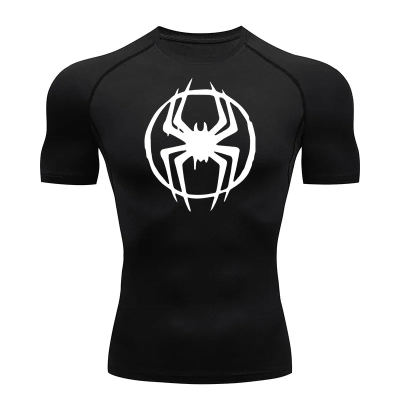 Men's Spider-man pattern compression shirt -