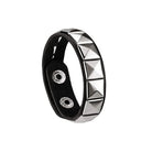Black Round Square Gothic Spike Bracelet -