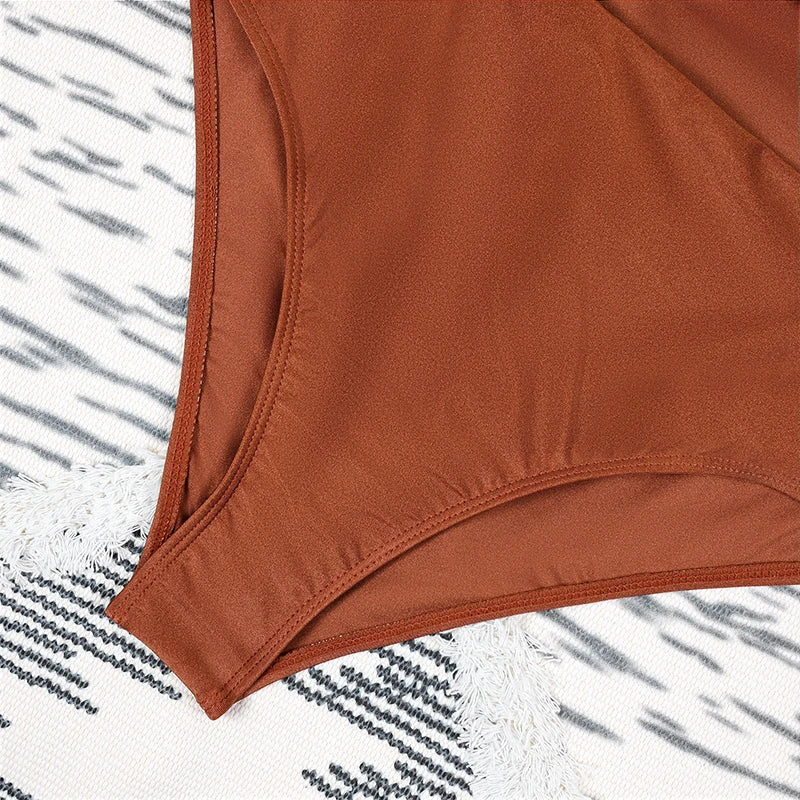 One Shoulder Swimsuit Women Swimwear 2025 Sexy Bikinis Female Biquini Hollowen Swim Suits Cut Out Bodysuit Bathingsuit Beachwear -