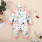 Keep your newborn baby girl cozy and cute with this 2-piece romper outfit set featuring long sleeves—perfect for everyday comfort! -