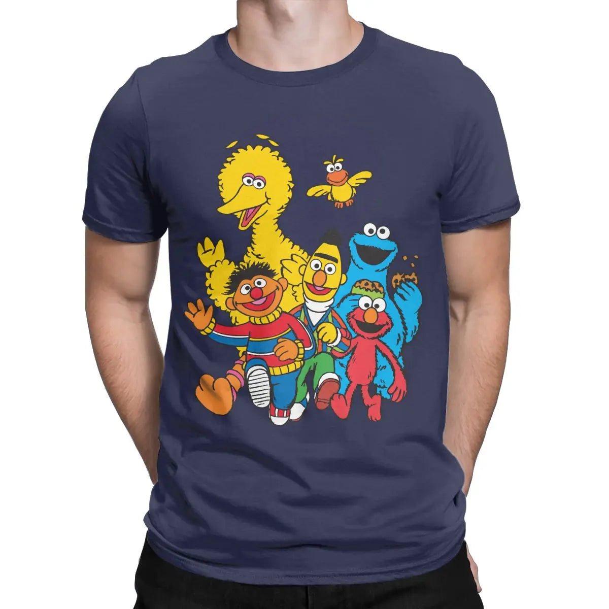 Show off some fun vibes with this men's Sesame Street novelty cotton tee! -