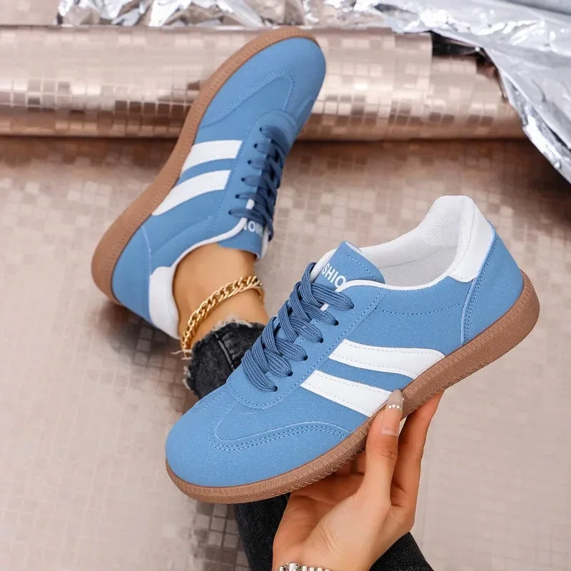 2025 Spring New Lace Up Women's Sports Shoes Plus Size Woman Sneakers Mixed Colors Female Fashion Versatile Flat Casual Sneaker -