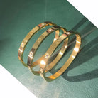 Gold Color Zircon And Cross Nut Nail Bracelet Gold & Bangle For Woman -