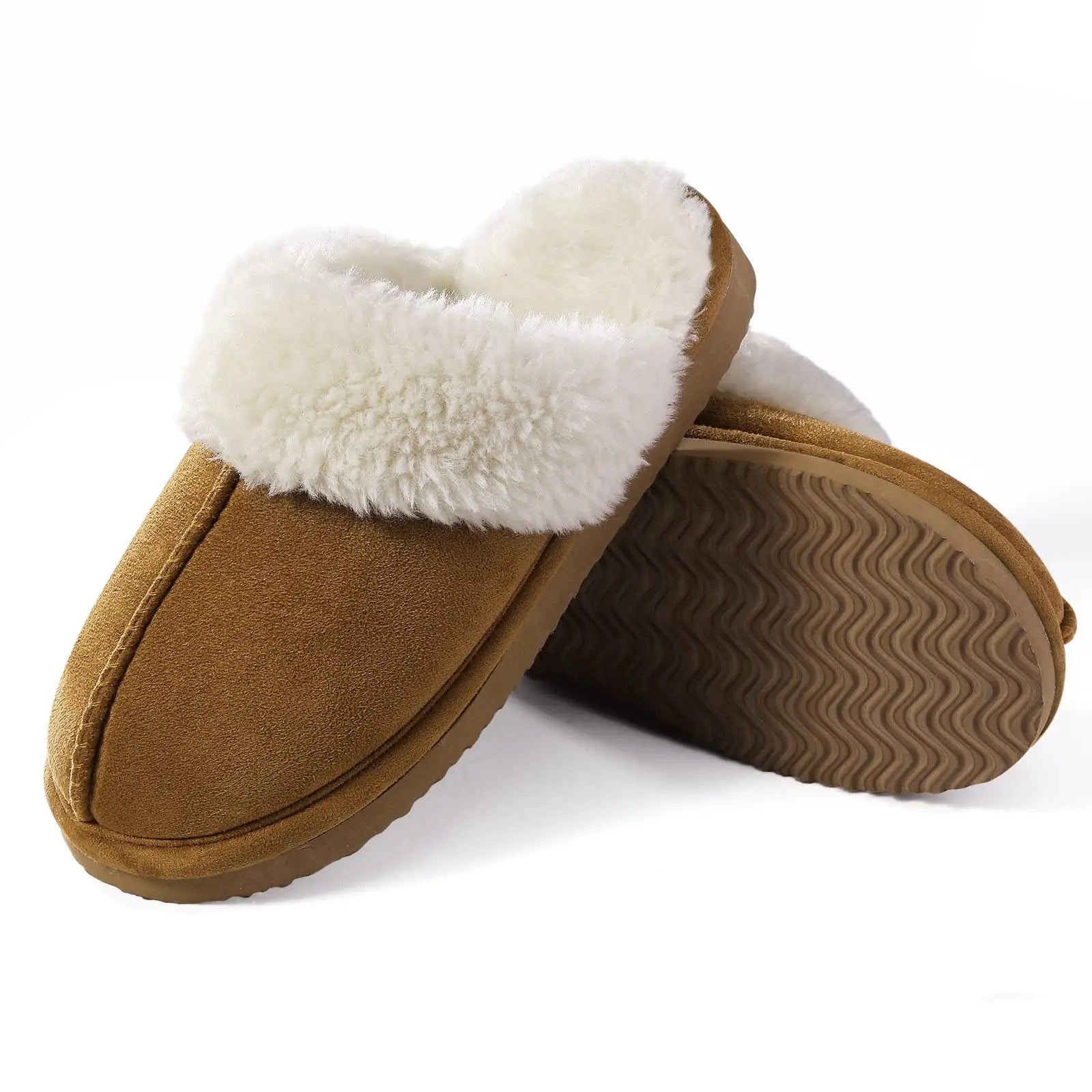 Evshine Women Plush Cotton Slippers Winter Indoor Warm Soft House Slipper Comfort Memory Foam Slides Outdoor Fur Fuzzy Flat Shoe -