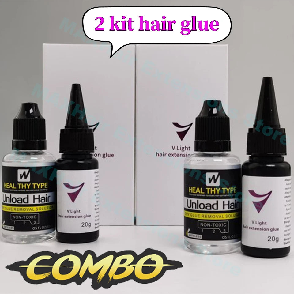 V-Light Technology Hair Extension Machine white Hair Extension Tools Kit Set with V light Hair extension glue -