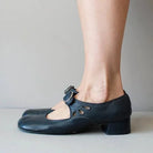 Women Shoes Low Heels Single Shoes Retro New Soft Sole Women Casual Shoes Thick Heels Work Mother Shoe Buckle Shallow High Heels -