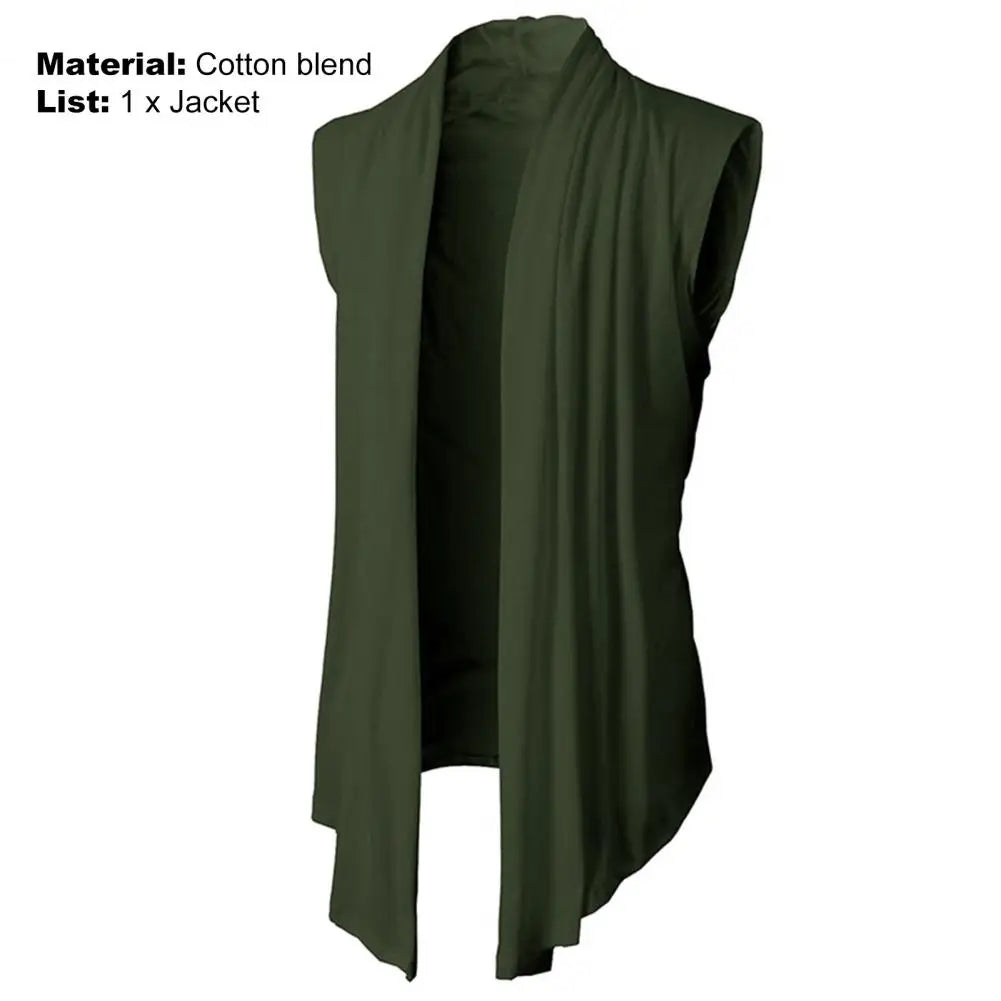 Popular Men Coat Male Men Jacket Solid Color Pure Color Pleated Coat All Match -