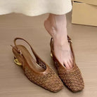 Square Head Mesh Cloth Breathable Sandals -