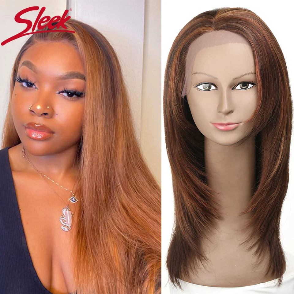 Turn heads with this sleek 18-inch 13x4 lace front Brazilian hair wig—straight, colored, and highlighted for a flawless, natural look! -