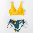 Women's Bikini Swimsuit Front Cross Lace Up Two Piece Bathing Suit -