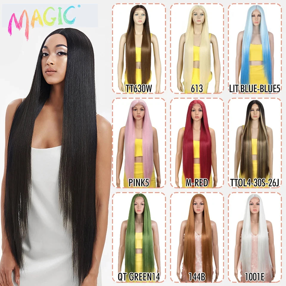 Achieve a magical transformation with this 38-inch ombre blonde lace front wig. Ideal for cosplay, events, or everyday wear, this wig offers a cute and stylish look that is sure to turn heads. -