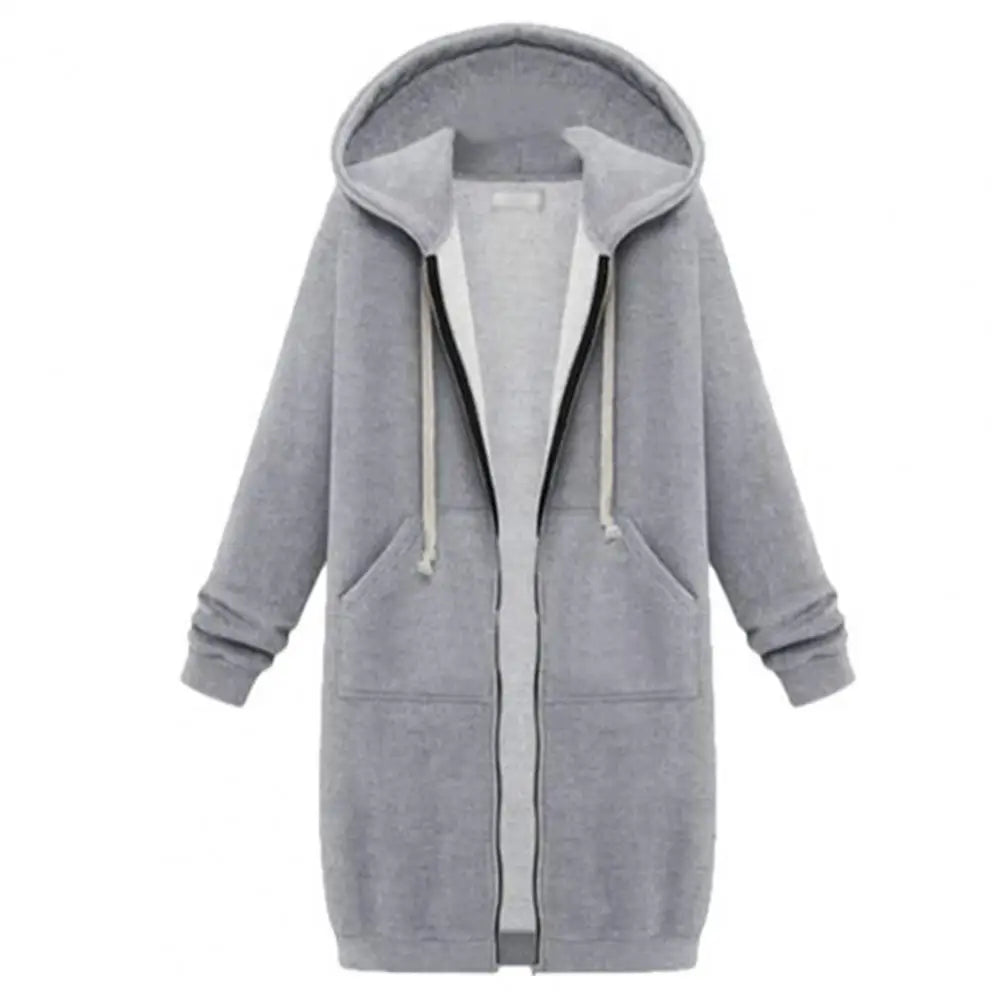 Plush Hooded Drawstring Women Jacket -