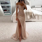 Dazzle in style with this sequin pleated maxi dress featuring short sleeves and a waist-tight silhouette—perfect for showcasing sophistication and glamour! -