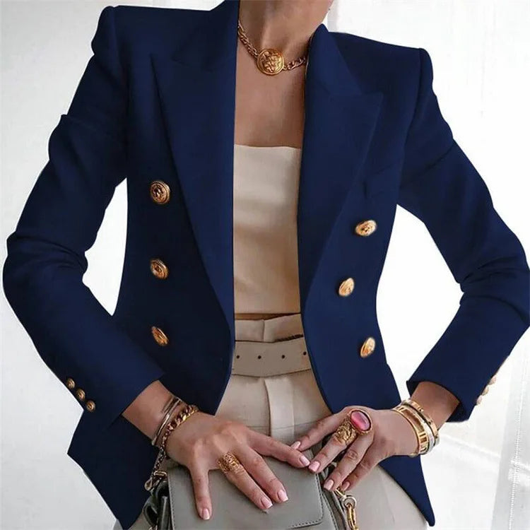 Stay chic and professional with this casual long sleeve blazer for women—fashionable coat perfect for office wear and stylish outerwear! -