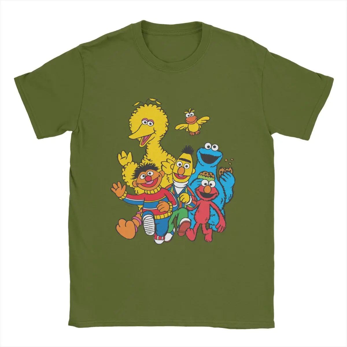Show off some fun vibes with this men's Sesame Street novelty cotton tee! -
