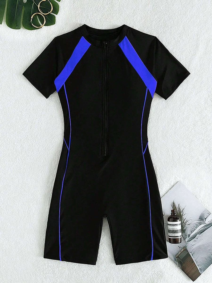 Show off your curves in style with this slim bodysuit one-piece swimwear for women! -