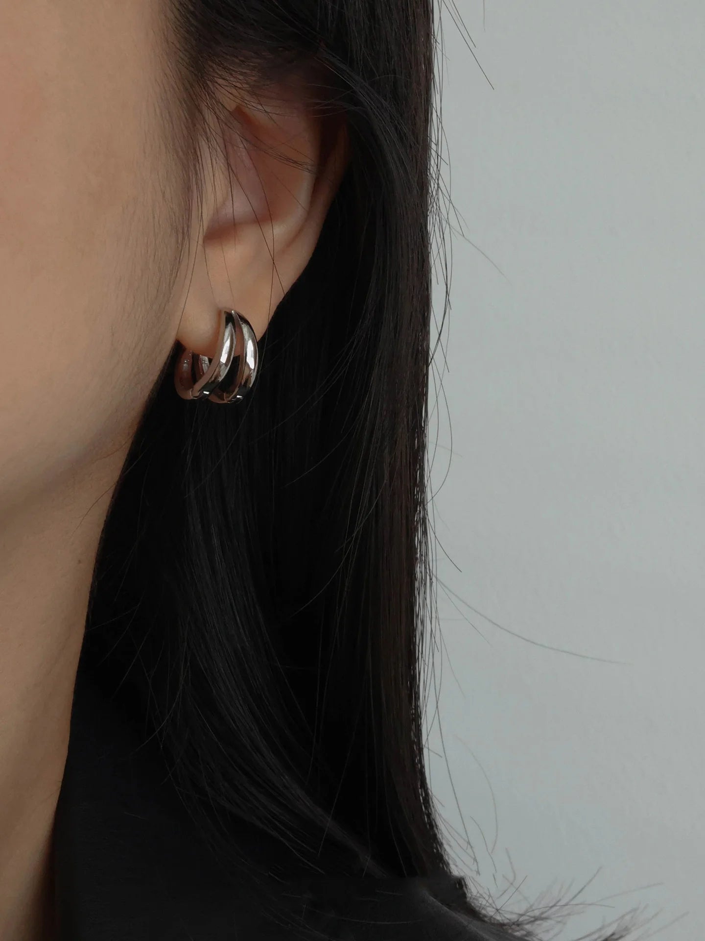 Sterling Silver round Earrings -