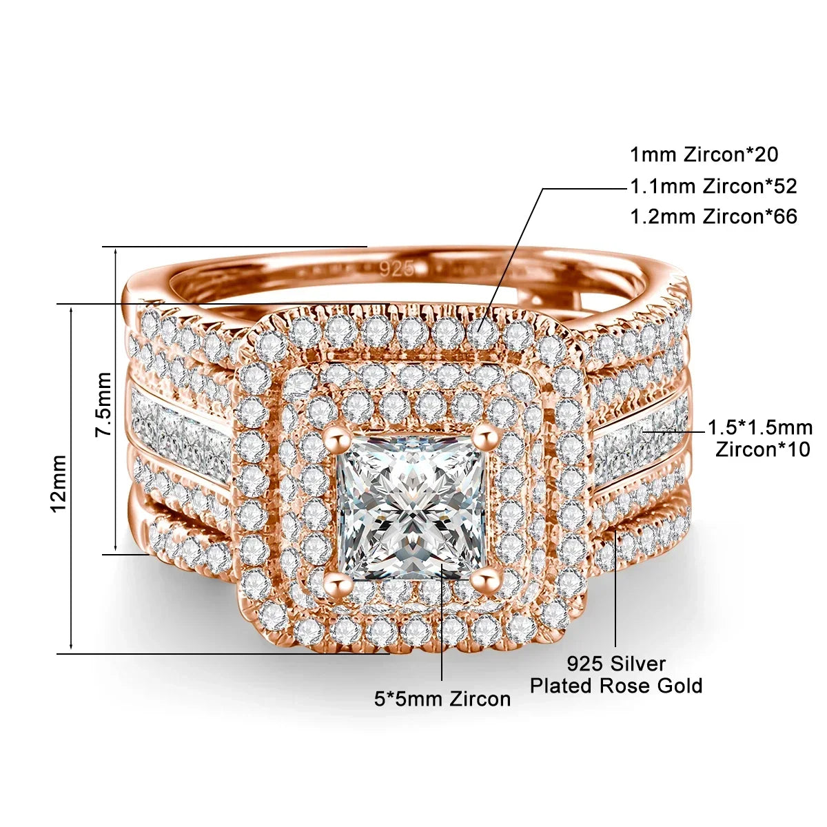 2PCS Moissanite Rings -