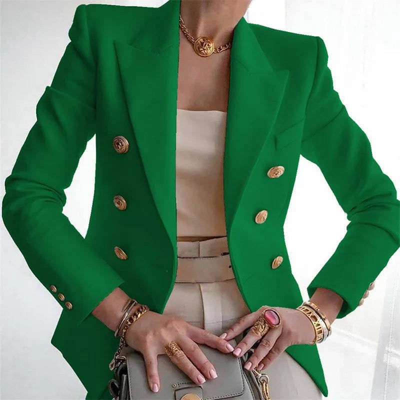 Stay chic and professional with this casual long sleeve blazer for women—fashionable coat perfect for office wear and stylish outerwear! -