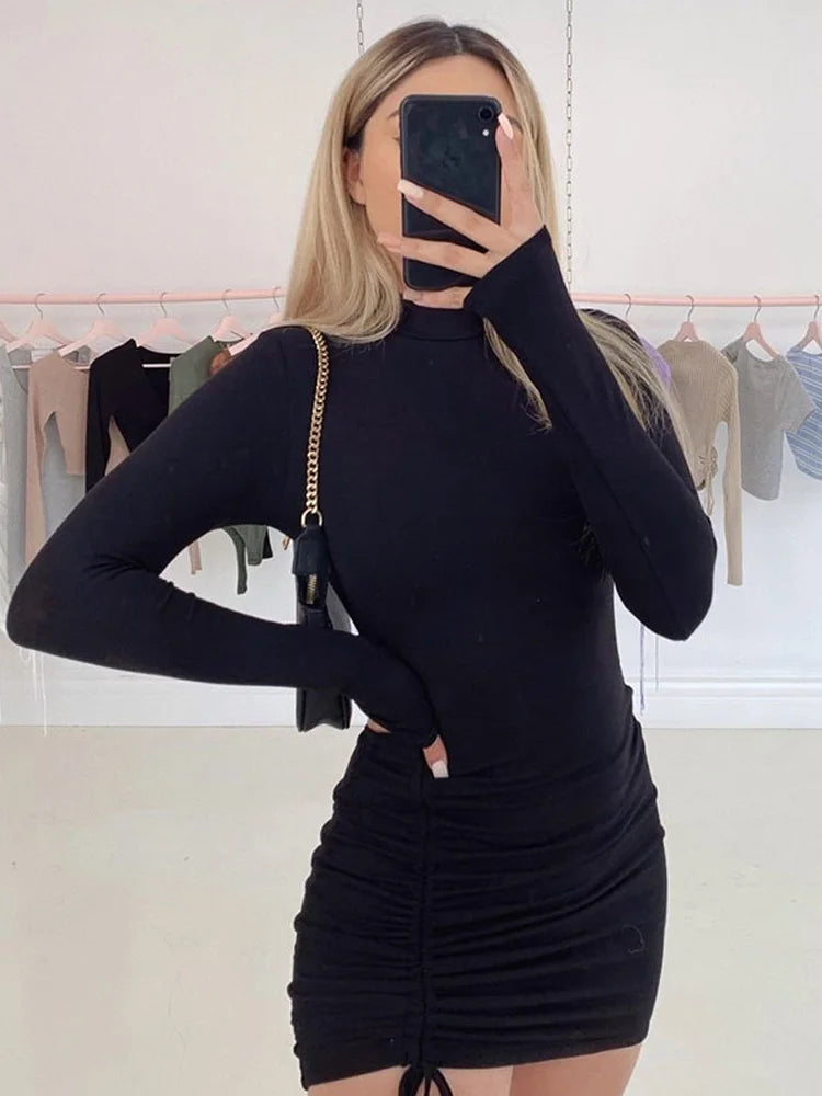 Long Sleeve Turtleneck Dress -