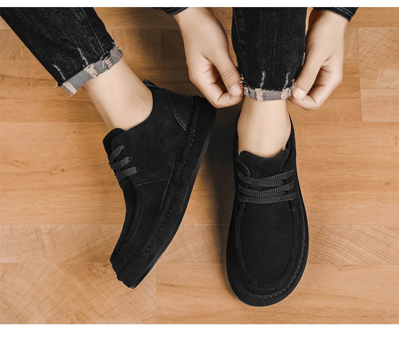 Men's Shoes Are Fashionable Brown Casual Shoes Made of Durable Suede Material Comfortable Walking Shoes Suitable for Daily Wear -