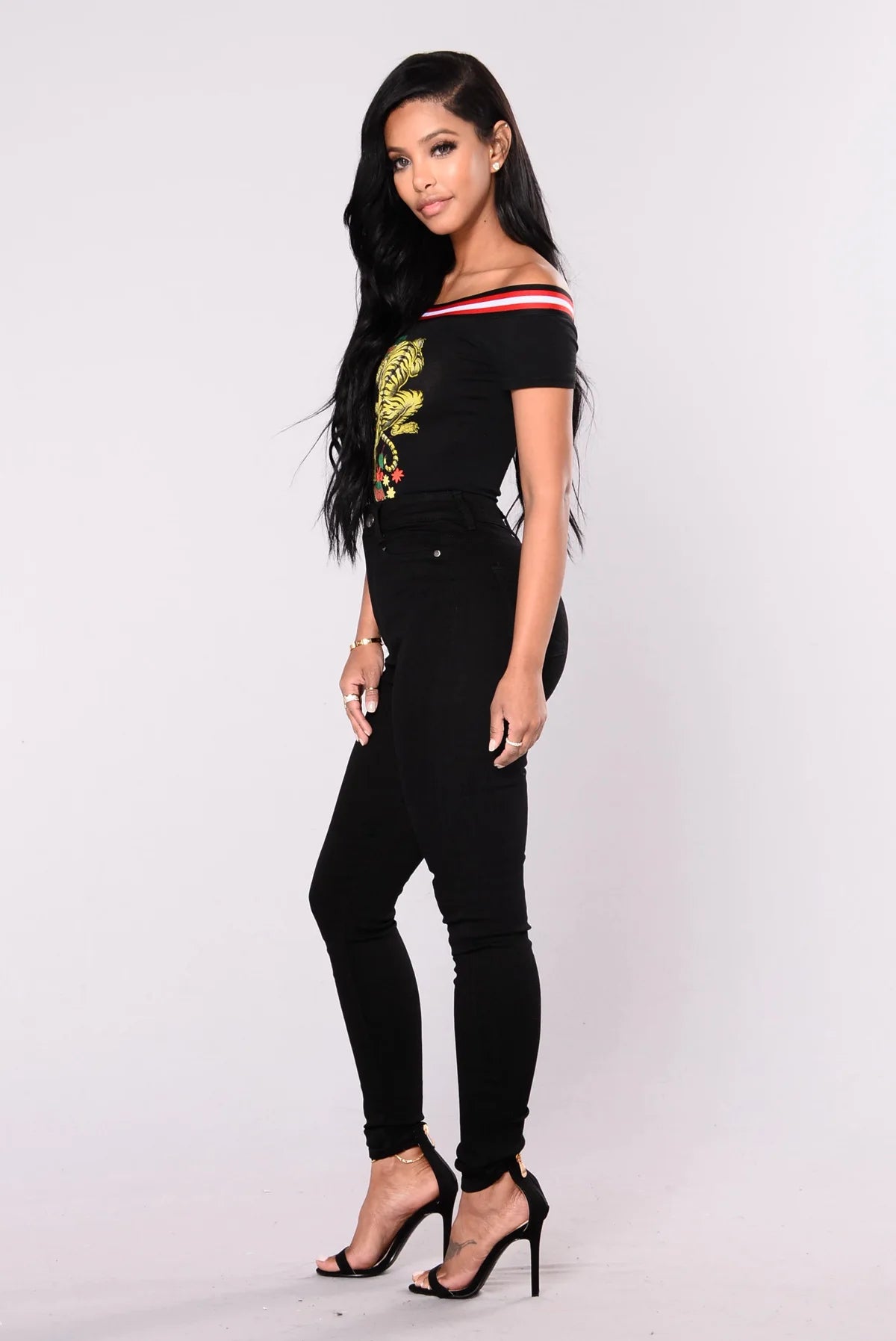 Women High Waist Stretch Hip Lift Denim Skinny Pants Jeans Full Length Sexy Slim Bleachded Solid Color Pants -