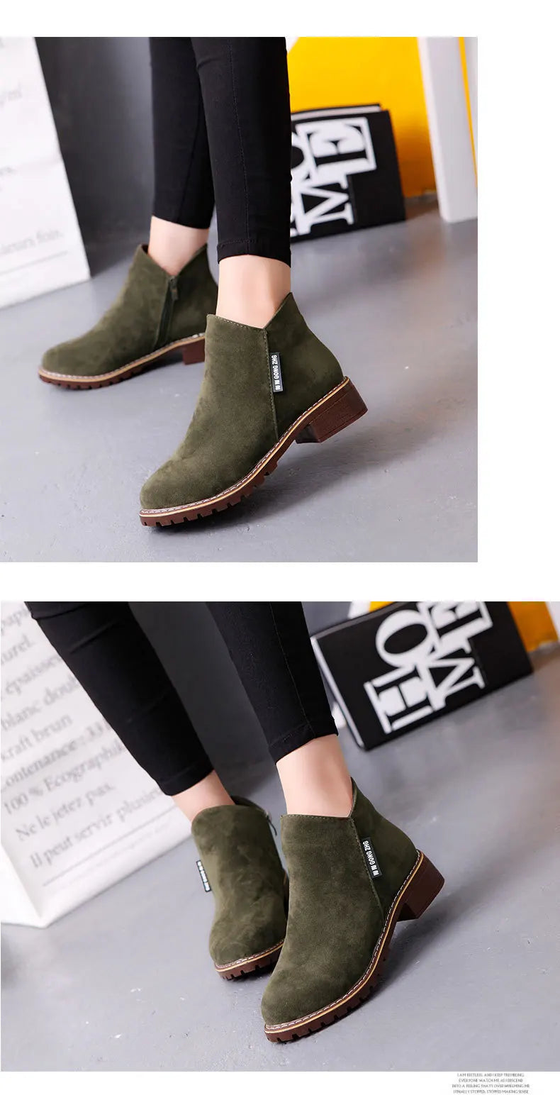 Stay stylish and cozy with these fashionable thick sole ankle boots. -