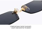 Rimless Sunglasses Rectangle Fashion Popular Women Men Shades Small Square Sun Glasses For Female Male Summer Traveling Oculos -