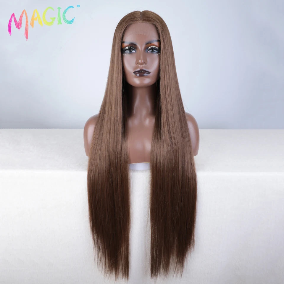 Achieve a magical transformation with this 38-inch ombre blonde lace front wig. Ideal for cosplay, events, or everyday wear, this wig offers a cute and stylish look that is sure to turn heads. -