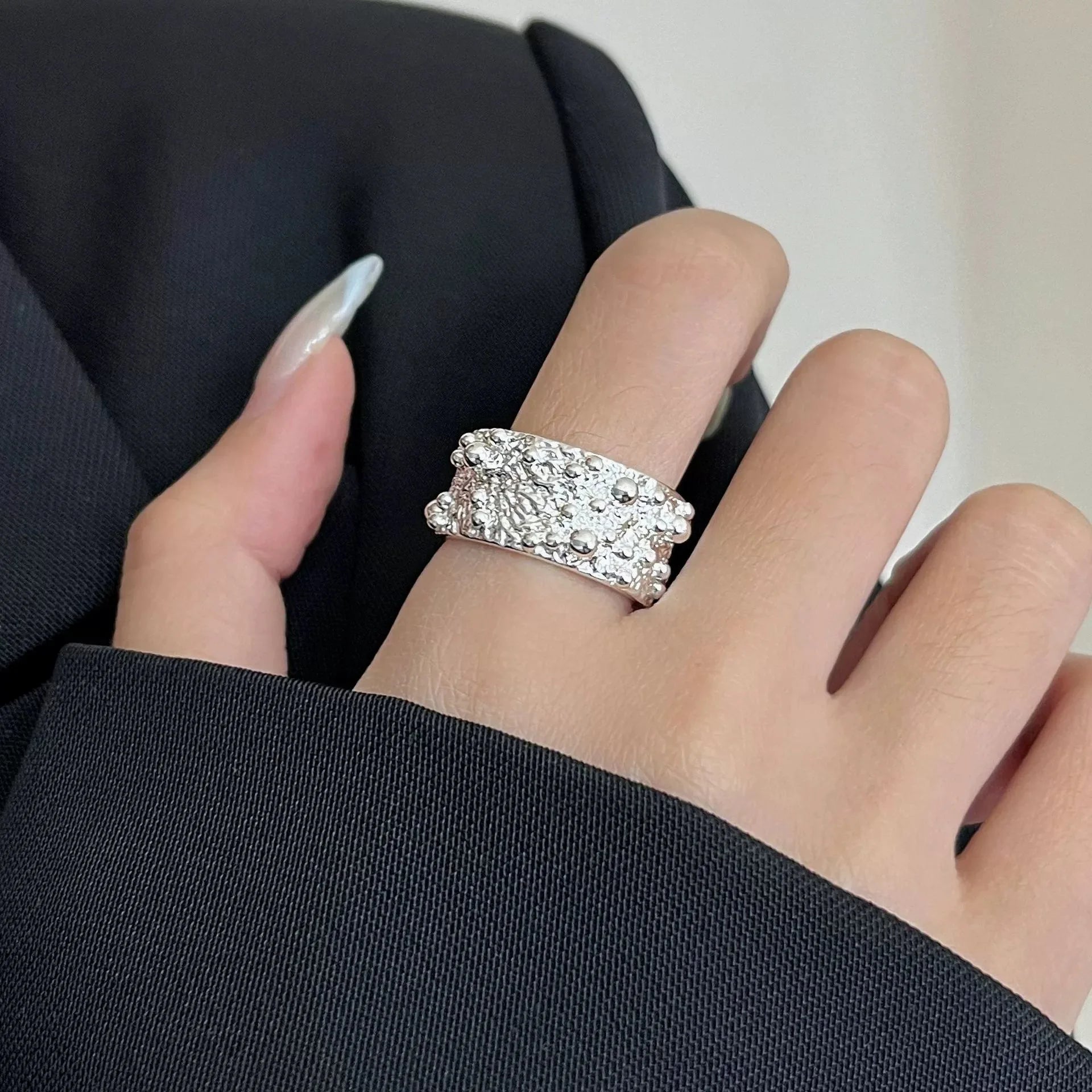 Sterling Silver Hollow Out Rings -