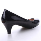 New Women's Shoes On Heels Elegant Medium High Heeled Ladies Pointed Toe Fashion Pumps For Woman Office Black White Red -