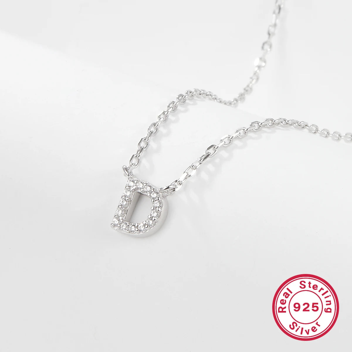 Sterling silver light luxury exquisite letter pendant necklace -