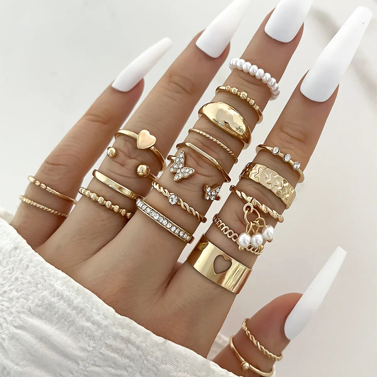 Wave Joint Rings Set (Women) -