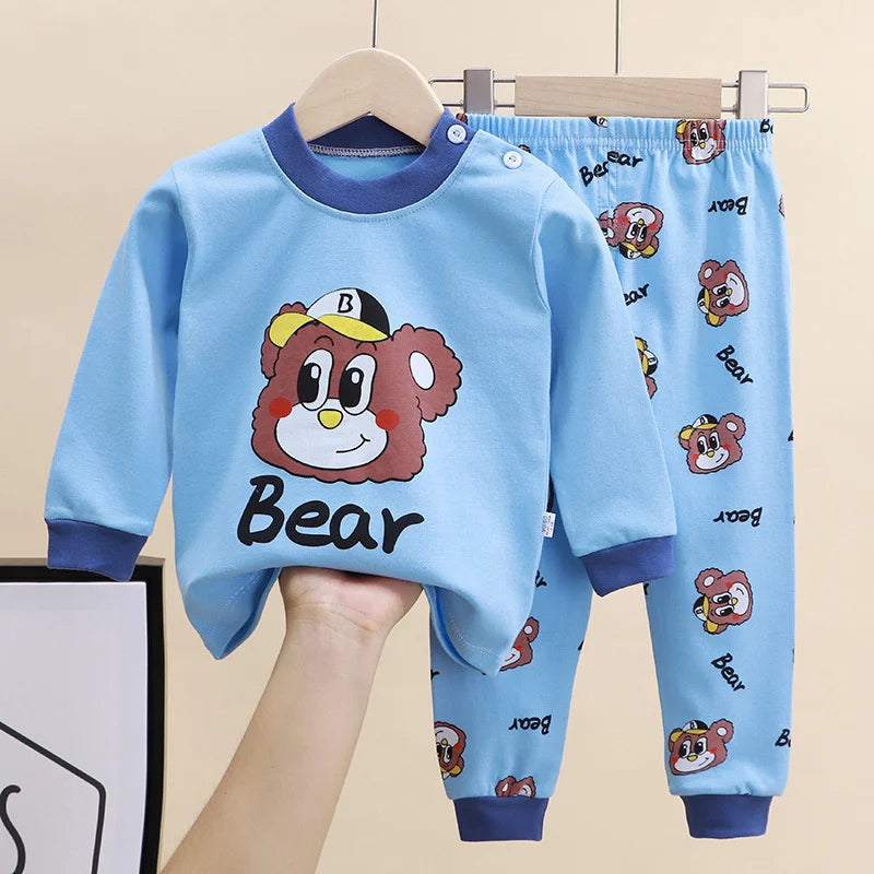 Kids Pajama Sets Girls Boys Print Sleepwear -