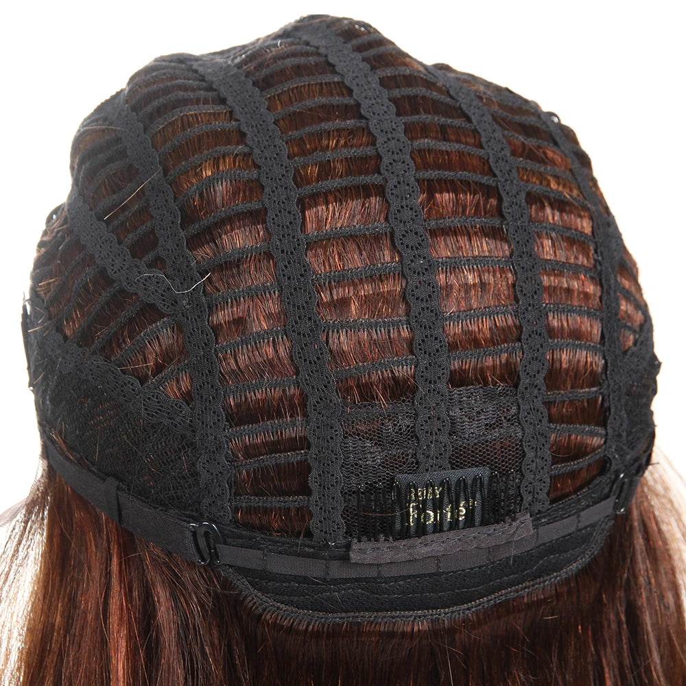 Turn heads with this sleek 18-inch 13x4 lace front Brazilian hair wig—straight, colored, and highlighted for a flawless, natural look! -